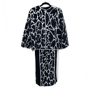 Vintage Bespoke Custom Black Crushed Velvet & Metallic Dress & Jacket